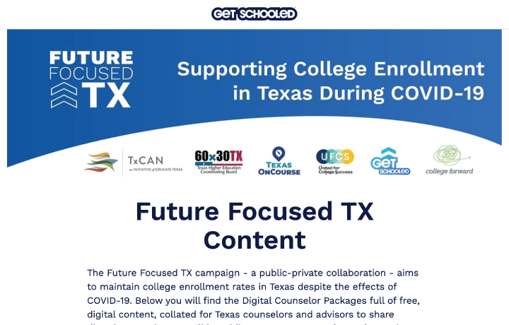 Screenshot of Future Focused TX homepage